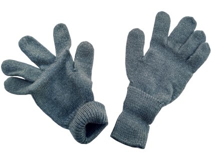 Rukavice pětiprsté vlněné šedé Švýcarsko originál
