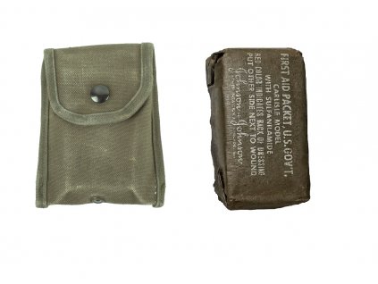 Sumka bavlněná s obvazem psaníčko First Aid Kit M1956 Vietnam US originál