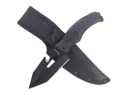 Tactical Skinner tlačná dýka (nůž) s pouzdrem Albainox 32316 černá