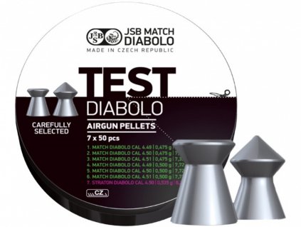 Testovací sada diabolek Match JSB TEST LIGHT WEIGHT 350 ks cal. 4,5 mm