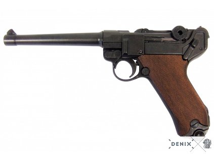 Pistole Parabellum Luger P.08  Německo 1898 s dřevěnou pažbou