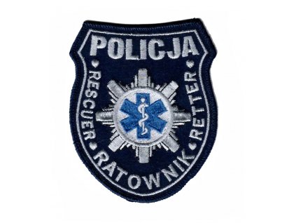 Nášivka policejní zdravotník POLICJA RESCUER RATOWNIK RETTER Polsko velcro originál