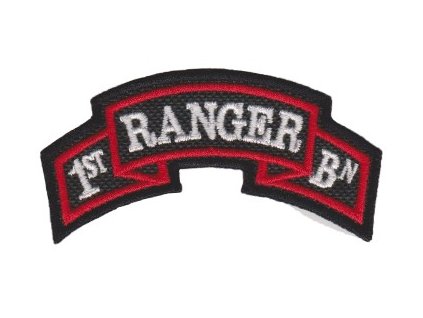 Nášivka RANGER 1st Ranger Battalion nápis barevný E-17