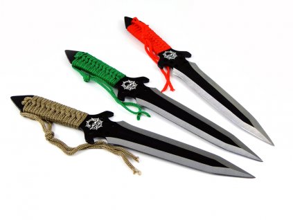Nože vrhací (házecí) Kandar N-129 Skull sada 3 kusy s pouzdrem