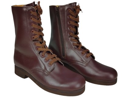 Boty kožené kanady pro letectvo se zipem hnědé zimní ČSLA