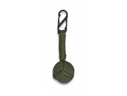 Přívěšek na klíče paracord Monkey's fist oliv