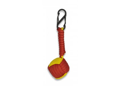 Přívěšek na klíče paracord Monkey's fist Spain red / yellow