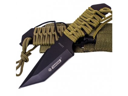 Nůž s křesadlem a paracordem černý Kandar N-125