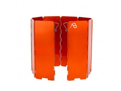 Závětří skládací pro outdoorové vařiče 24x68cm 8 lamel oranžové A.B.