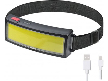 Svítilna čelovka LED COB 300lm nabíjecí USB