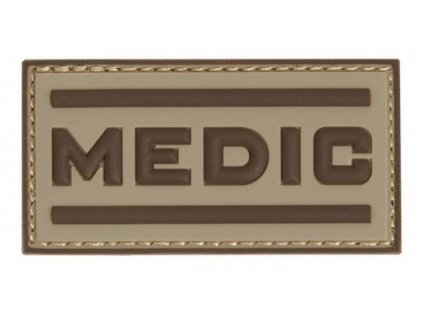 Nášivka nápis MEDIC zdravotníK 3D PVC velcro Desert