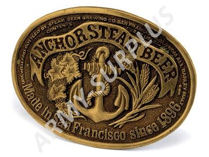 Přezka na opasek Western Anchor Steam Beer (kotva) - mosaz