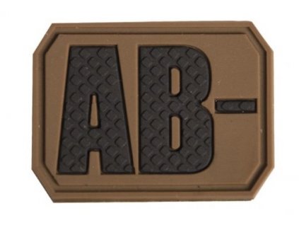 Označení krevní skupiny AB- Negative 3D PVC Dark Coyote