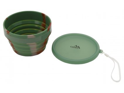Silikonová skládací miska s víčkem ARMY 950ml Cattara