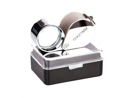 Skládací lupa 10x21mm kapesní zvětšovací sklo Fosco™