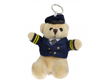 Medvídek pilot plyšová hračka s kroužkem na zavěšení 11cm Sunny Toys
