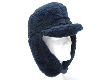Čepice námořní ušanka zimní s kožešinou modrá Holandsko originál