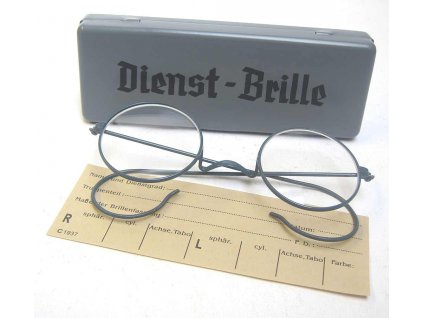 Německé servisní brýle s krabičkou Dienst-Brille WH WWII Repro