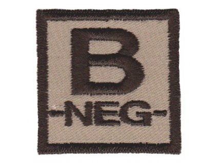 Označení krevní skupiny B- velcro suchý zip 4x4 pouštní desert B-52