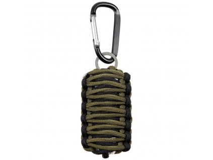 Souprava pro přežití s karabinou "Parachute Cord Survival Kit" OD Green/Black FoX® Outdoor