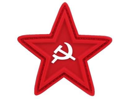 Nášivka pěticípá červená hvězda se srpem a kladivem Sovětský svaz SSSR 3D PVC Velcro
