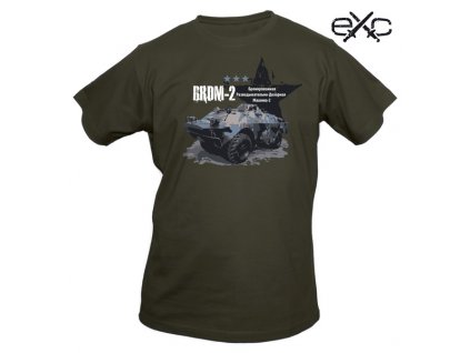 Triko s krátkým rukávem a potiskem Sovětské obrněné průzkumné vozidlo BRDM-2 khaki EXC®
