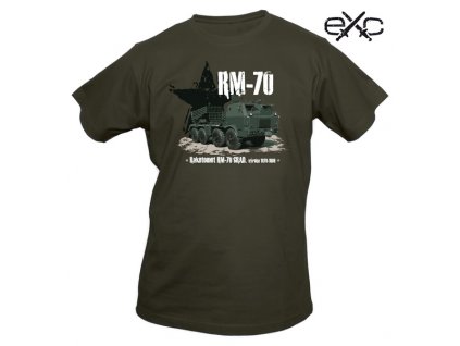 Triko s krátkým rukávem a potiskem Raketomet RM-70 GRAD khaki EXC®