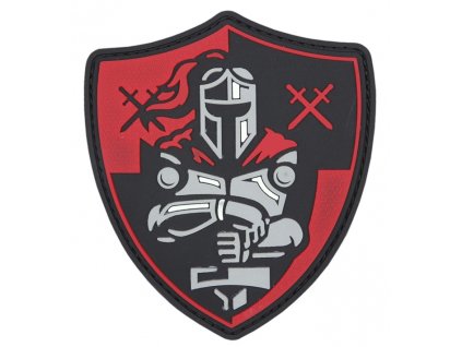 Nášivka Rytířský štít červený 3D PVC Velcro Knight shield red