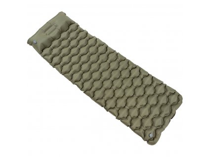 Karimatka nafukovací spací podložka s opěrkou hlavy 190x68x6,5cm zelená FoX® Outdoor 31774B