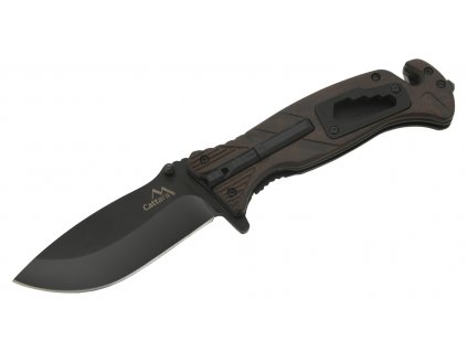 Nůž záchranář zavírací s pojistkou Black Blade 21,7 cm Cattara