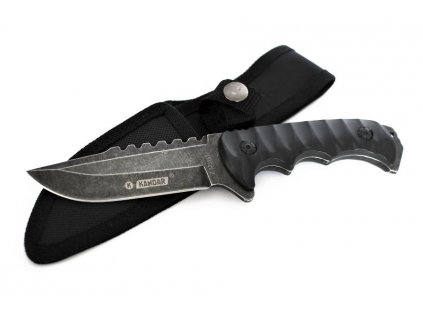 Taktický nůž Stone Wash Kandar s pilkou N-152 full tang s pouzdrem