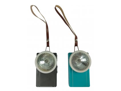 Baterka kapesní retro svítilna DomGos barevná Polsko originál