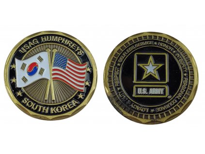 Pamětní ražená mince smalt USAG HUMPHREYS SOUTH KOREA