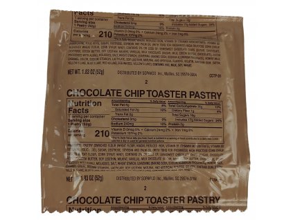 Čokoládový čips toastové pečivo 52g Chocolate Chip Toaster Pastry MRE US