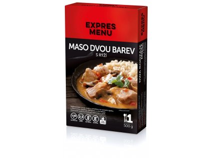 Maso dvou barev s rýží KM (1 porce 500g) EXPRES MENU