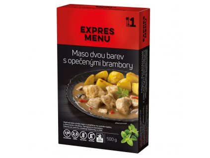 Maso dvou barev s opečenými brambory KM (1 porce 500g) EXPRES MENU