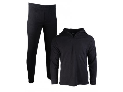 Dvoudílný fleece termo komplet spodní prádlo černé - rozepínací Mil-Tec®