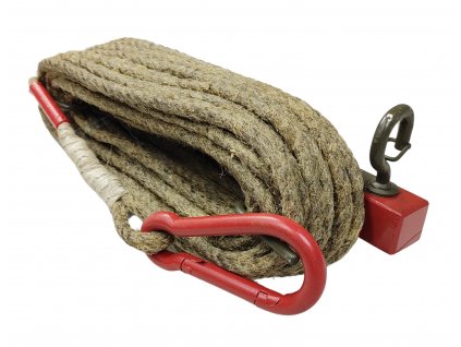 Kotevní provaz pletené lano s karabinou ČSLA originál