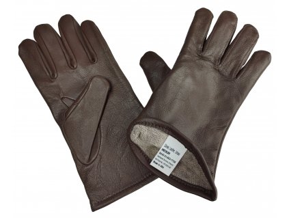 Rukavice kožené s podšívkou hnědé US originál
