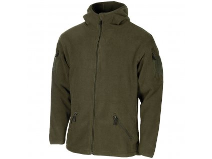 Bunda taktická s kapucí zelená Fleece Jacket Tactical OD Green MFH® Adventure 03861B