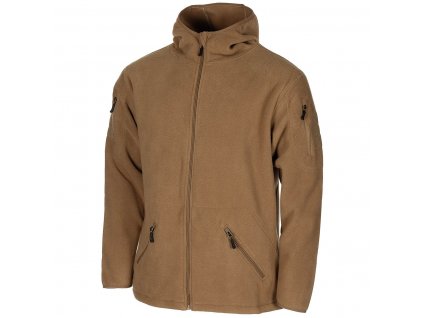 Bunda taktická s kapucí hnědá Fleece Jacket Tactical Coyote MFH® Adventure 03861R