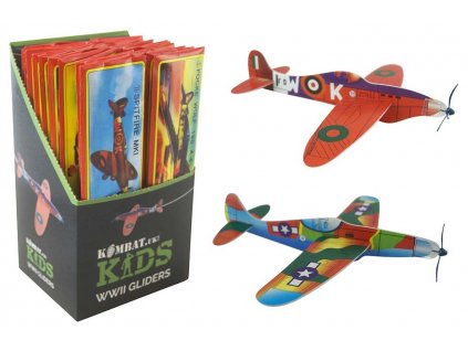 Letadlo skládací pěnový létající kluzák válečný model WWII Gliders Kombat® Kids