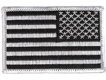 Nášivka vlajka USA stříbrná nažehlovací pravá