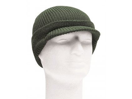 Kulich vlněný s kšiltem zelený US Wool Jeep Cap Olive Drab Mil-Tec® 12141001