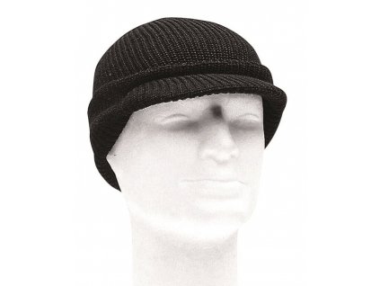 Kulich vlněný s kšiltem černý US Wool Jeep Cap Black Mil-Tec® 12141002