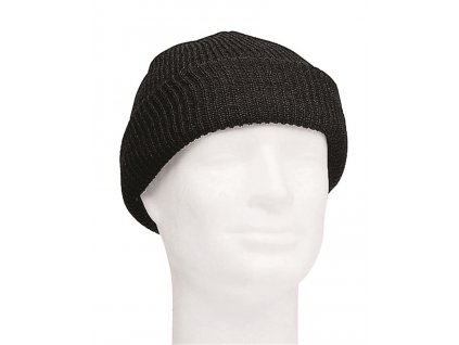 Kulich vlněný černý hrubý úplet s ohrnutím US Wool Watch Cap Mil-Tec® 12140002