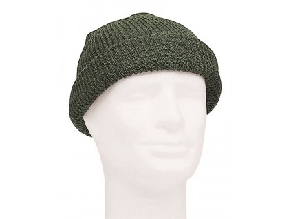 Kulich vlněný zelený hrubý úplet s ohrnutím US Wool Watch Cap Mil-Tec® 12140001