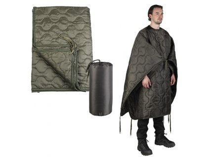 Vložka do ponča zelená termo deka se zipem YKK® OD Poncho Liner Multifunction Mil-Tec® 14424501