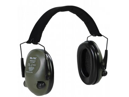 Sluchátka aktivní elektronické chrániče sluchu zelené Olive Drab Active Ear Protection Mil-Tec® 16243001
