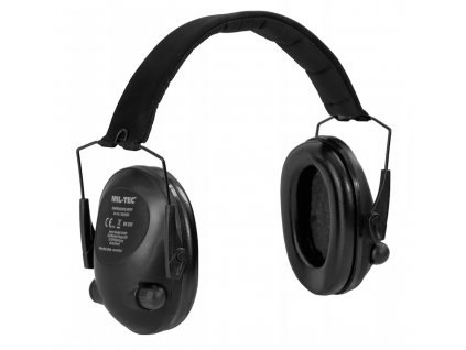 Sluchátka aktivní elektronické chrániče sluchu černé Black Active Ear Protection Mil-Tec® 16243002